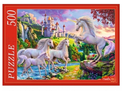 ПАЗЛЫ 500 элементов. ЕДИНОРОГИ И ВОЛШЕБНЫЙ ЗАМОК