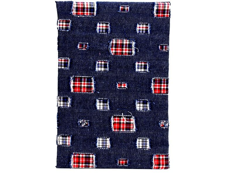 Записная книжка А5 70л. ЦВЕТНАЯ РОССЫПЬ (твердая обложка, джинсовая ткань)