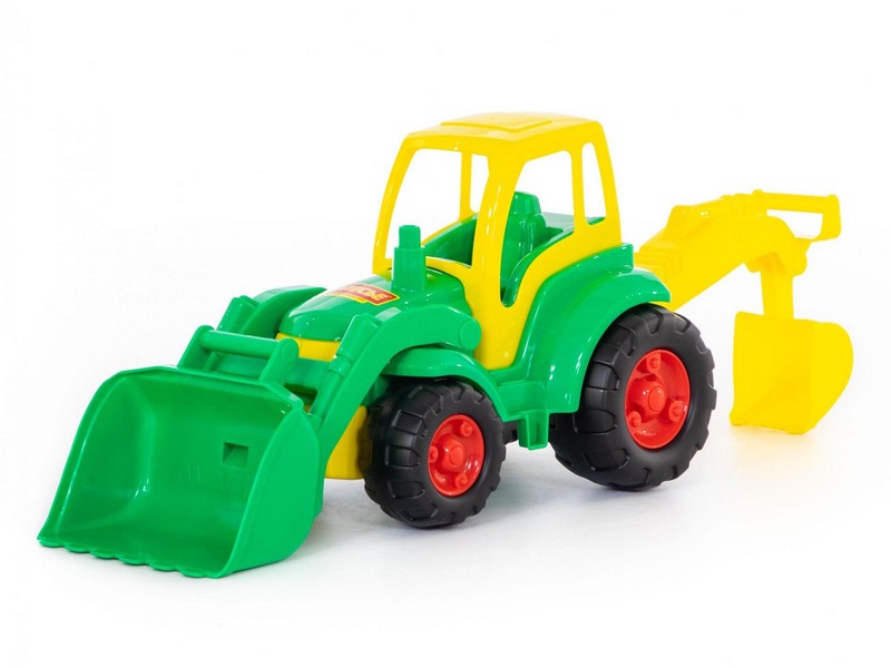 Трактор "Чемпион" с лопатой и ковшом в сеточке