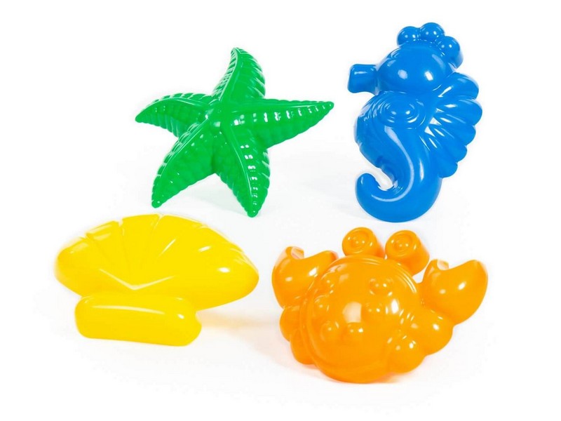 Формочки (краб №2+морской конёк+морская звезда №2+ракушка №2)