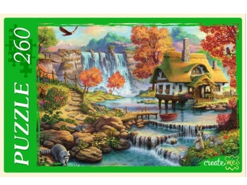 ПАЗЛЫ 260 элементов. ДОМ У БОЛЬШОГО ВОДОПАДА