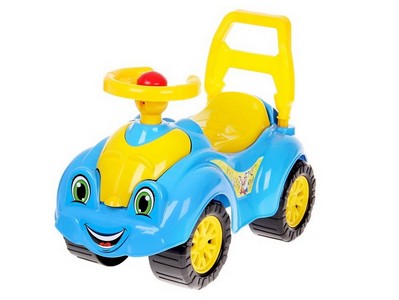 Автомобиль для прогулок голубо-желтый