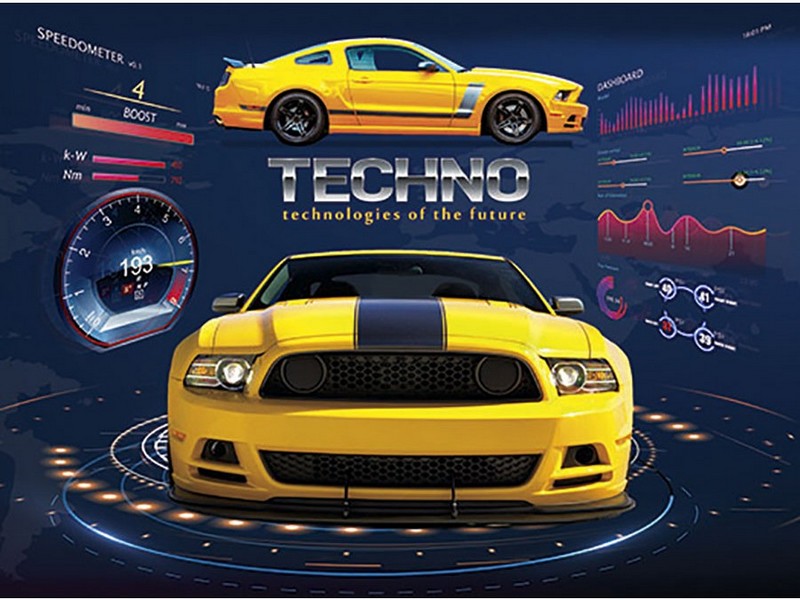 Настольное покрытие для лепки А3 "ЖЁЛТЫЙ СПОРТКАР" (пластик) НПД-5106