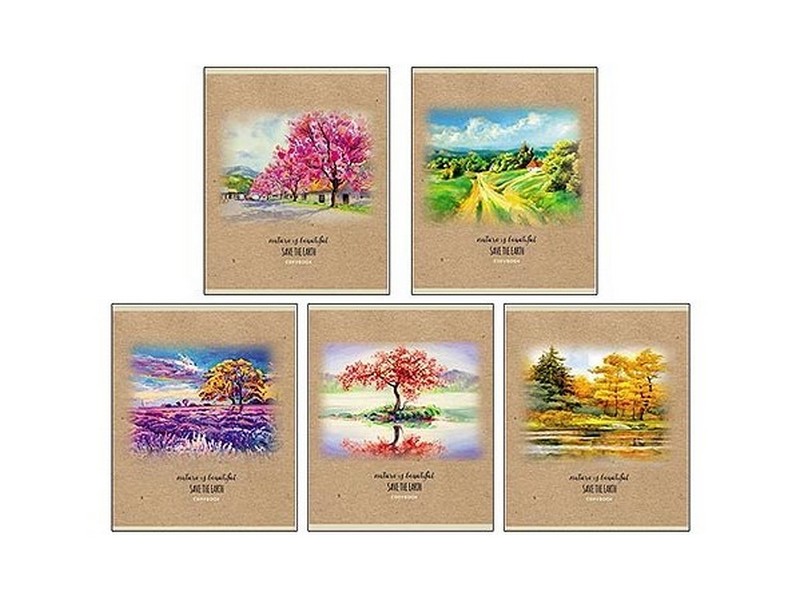 Тетрадь КЛЕТКА 48л. ЖИВОПИСНЫЕ ПЕЙЗАЖИ (обл. крафт)