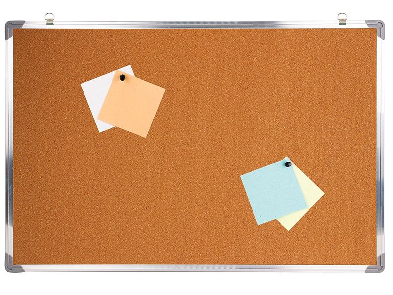 Доска пробковая 90х120 с подвесом, алюминиевая рама Д-4045