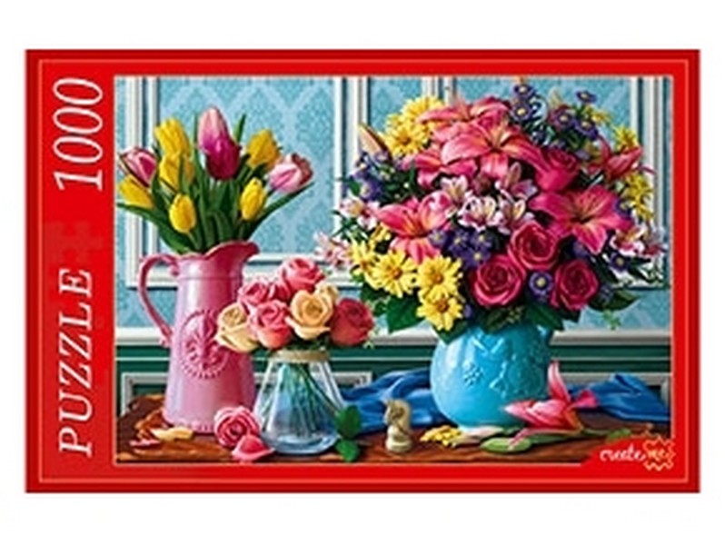 ПАЗЛЫ 1000 элементов. ЯРКИЕ БУКЕТЫ