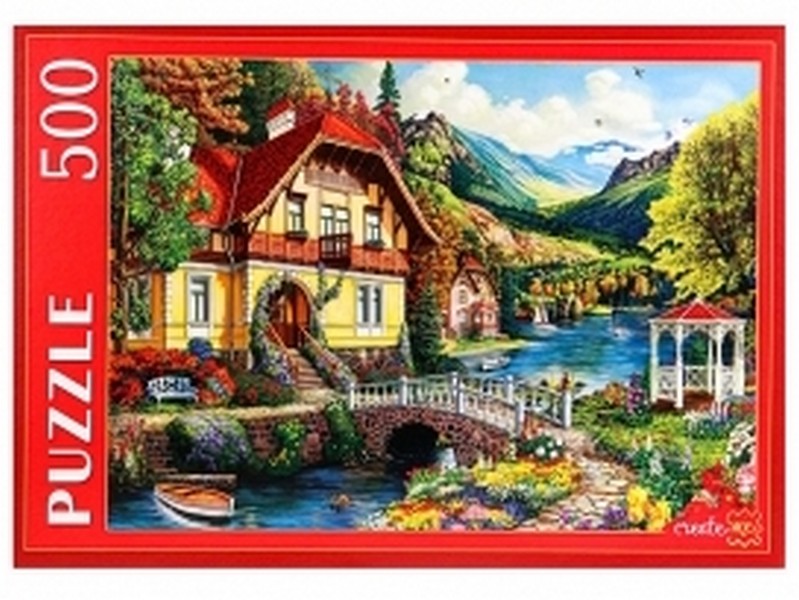 ПАЗЛЫ 500 элементов. УЮТНЫЙ ДОМ У ОЗЕРА