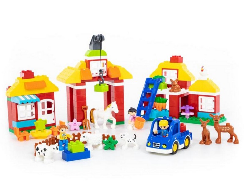 Конструктор "Макси" - "Весёлая ферма" 156 эл. в коробке