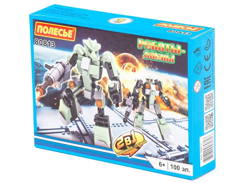Конструктор "Классик" "Роботы-воины-1.1" 100 эл. в коробке