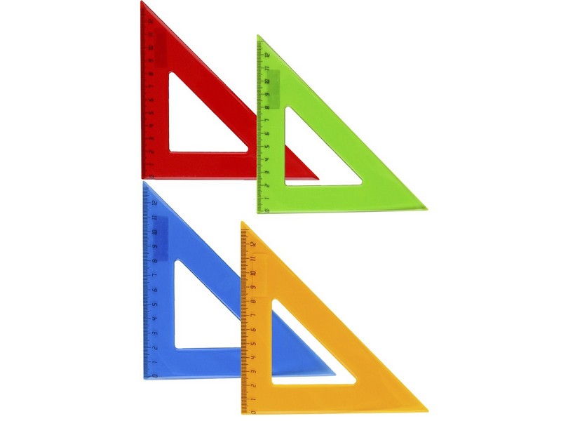 Треугольник ЦВЕТНОЕ ПРОЗРАЧНОЕ АССОРТИ 12см Л-6203