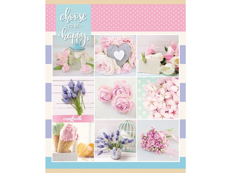 Тетрадь КЛЕТКА 80л. НЕЖНЫЕ ЦВЕТЫ (цвет. мелов. обл.)