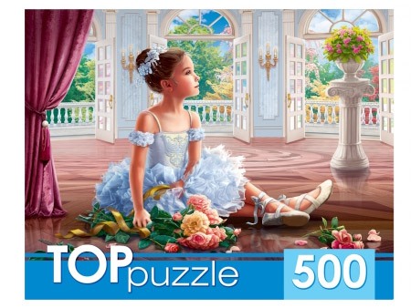 TOPpuzzle. ПАЗЛЫ 500 элементов. МАЛЕНЬКАЯ БАЛЕРИНА С БУКЕТОМ