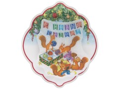 Новогоднее украшение БЕЛОЧКИ на присоске со светодиодом 10*12см в пак. 76128