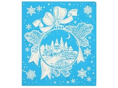 38939 [81496]Оконное украшение РОЖДЕСТВЕНСКАЯ НОЧЬ (ПВХ, декор. глиттер) с раскраской 15,5*17,5 см 81496