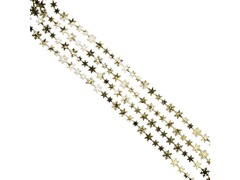 38959 [78857]Бусы на елку СНЕЖИНКИ золото 2,7м в пак. 78857