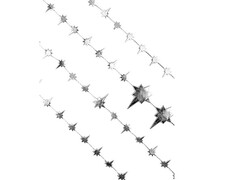 38960 [78856]Бусы на елку ЗВЕЗДОЧКИ серебро 2,7м в пак. 78856