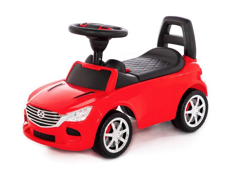 Каталка-автомобиль "SuperCar" №4 со звуковым сигналом красная