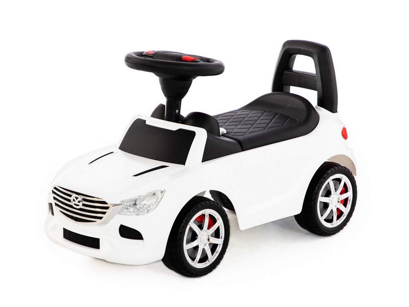 Каталка-автомобиль "SuperCar" №4 со звуковым сигналом белая