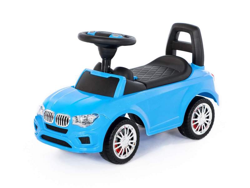 Купить оптом Каталка-автомобиль "SuperCar" №5 со звуковым сигналом голубая в Луганске