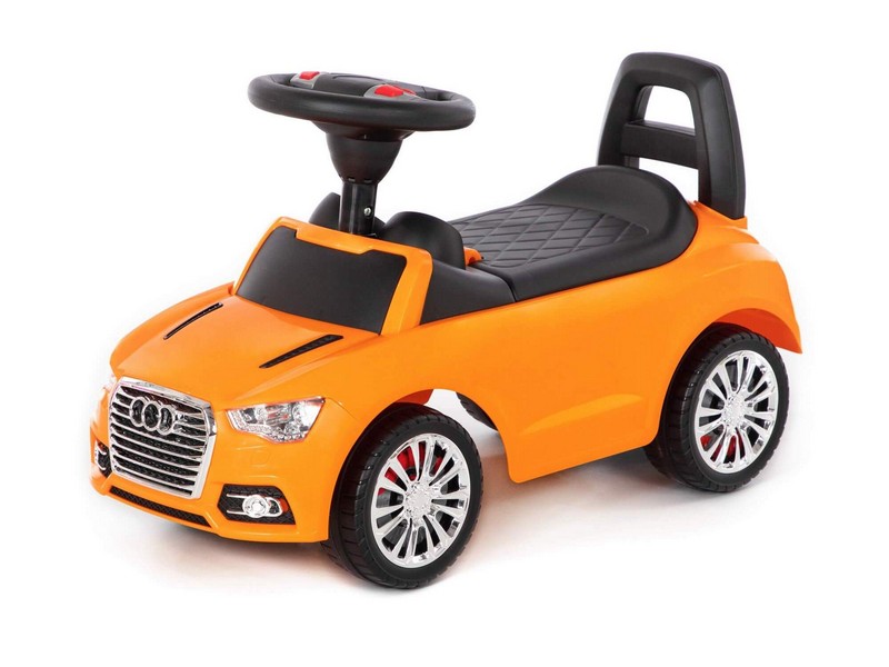 Купить оптом Каталка-автомобиль "SuperCar" №2 со звуковым сигналом оранжевая в Луганске