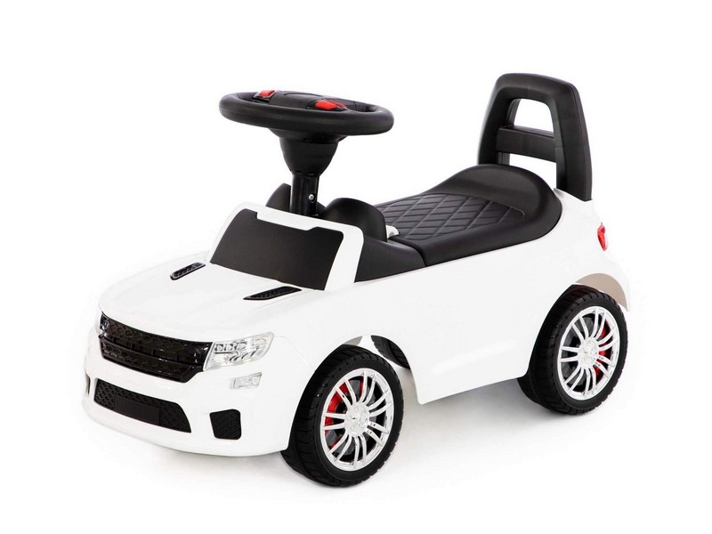 Купить оптом Каталка-автомобиль "SuperCar" №6 со звуковым сигналом белая в Луганске