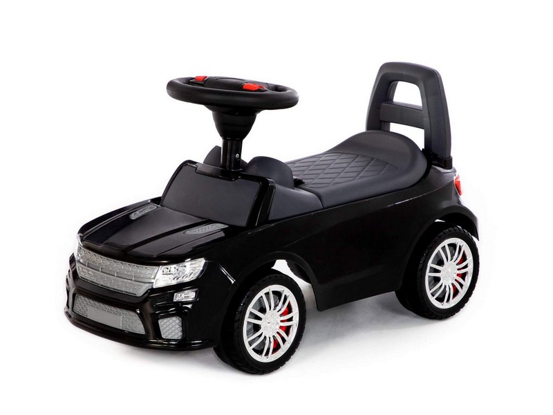 Каталка-автомобиль "SuperCar" №6 со звуковым сигналом чёрная