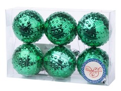 39107 [80688]Набор ШАРЫ ЗЕЛЕНЫЕ из полистирола 6 см (6шт/уп) 80688