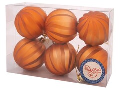 39129 [78793]Набор ШАРЫ ОРАНЖЕВЫЕ из полистирола 6 см (6шт/уп) 78793