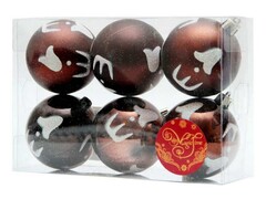 39146&nbsp;[39007]Набор ШАРЫ БРОНЗА И ГЛАЗУРЬ из полистирола 6 см (6шт/уп) 39007