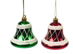 39158 [79308]Набор подвесок КОЛОКОЛЬЧИКИ КРАСНЫЕ И ЗЕЛЕНЫЕ из полистирола 6 см (2шт/уп) 79308