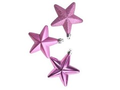 39174 [81858]Набор подвесок ЗВЕЗДЫ РОЗОВЫЕ из полистирола 8х8х8 см (3шт/уп) 81858