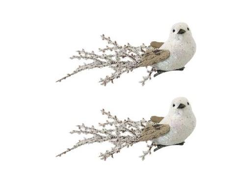 Подвесное украшение ПТИЧКИ БЕЛЫЕ (ПВХ, на клипсе) 3,5x14x3 см (2шт/ уп) 82244