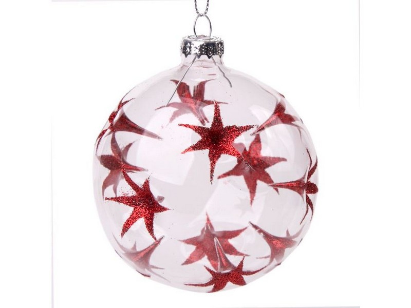 ШАР КРАСНЫЕ ЦВЕТЫ из стекла 8 см 75847