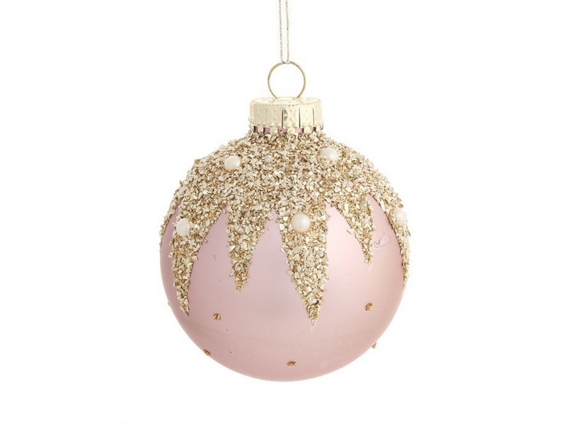 ШАР РОЗОВОЕ СИЯНИЕ из стекла 8 см 81945
