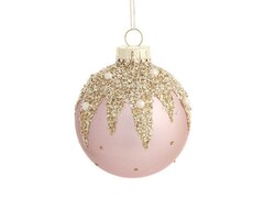 39228 [81945]ШАР РОЗОВОЕ СИЯНИЕ из стекла 8 см 81945