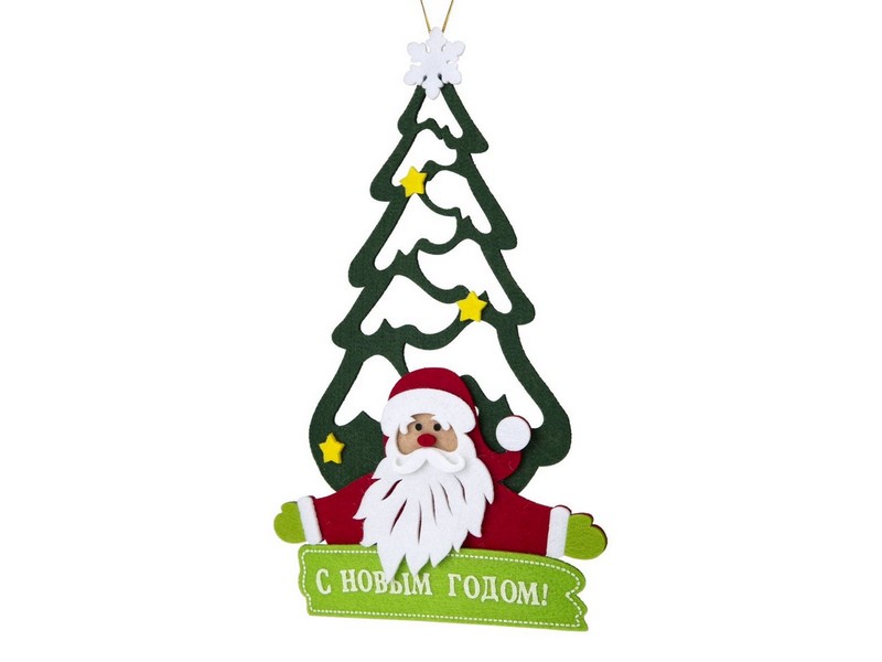 Подвесное украшение ЁЛКА ДЕДА МОРОЗА (полиэстер) 34 см 80134