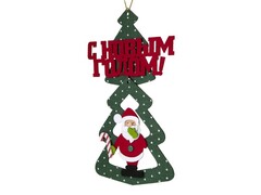 39237 [80132]Подвесное украшение ЁЛКА ЗЕЛЕНАЯ С НАДПИСЬЮ (полиэстер) 30 см 80132