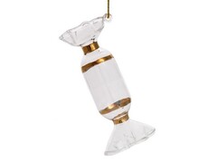 Подвесное украшение КОНФЕТКА из стекла 7,5x3,5x3,5 см 78961