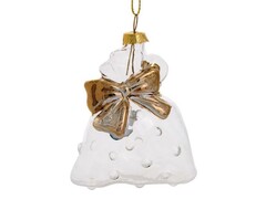 Подвесное украшение МЕШОЧЕК С ПОДАРКАМИ из стекла 7,5x4,5x7 см 78967