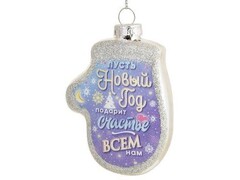 39266 [81816]Подвесное украшение СЧАСТЬЕ из стекла 2х9х6,5 см 81816