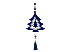 39268 [82481]Подвесное украшение ТЕМНО-СИНЯЯ ЕЛОЧКА из дерева 10,7x19x0,9 см 82481