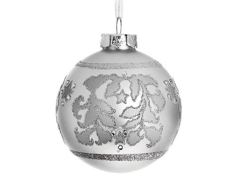 ШАР СЕРЕБРО из стекла 8 см 30505