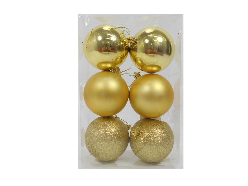 Набор шаров мат., глян., люр. 7 см (6шт/уп) 60-7