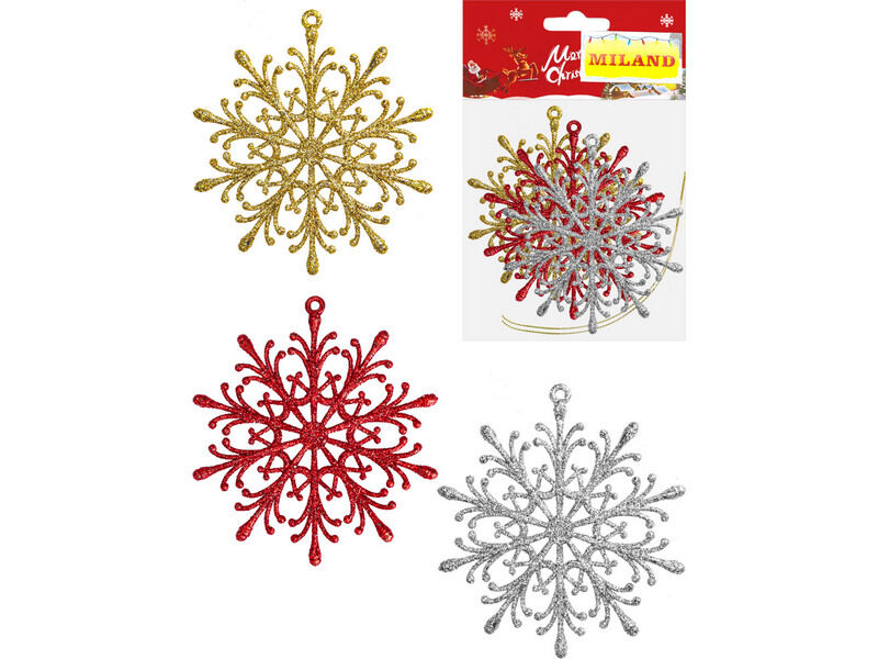 Набор подвесок "Нежные снежинки" 9 см (3шт/уп) НУ-8328