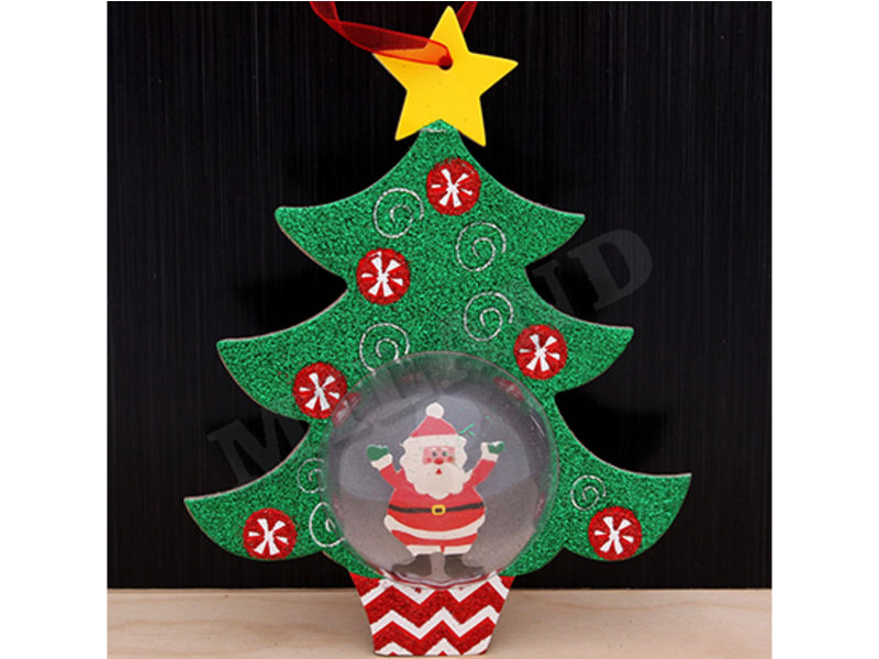 Подвеска «ЕЛОЧКА С ДЕДУШКОЙ МОРОЗОМ» с подсветкой из картона 17*12см НУ-1340