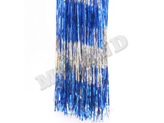 39957 [НУ-6487]Дождик сине-серебрянный"ШАХМАТКА" 1м (КРАТНО 10) НУ-6487