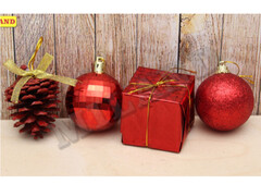 39966 [НУ-4410]Набор украшений красных «Снеговичок» 5 см 16 шт НУ-4410