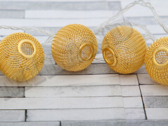 39968 [НЛ-8331]Гирлянда с насадками «ФОНАРИК» 4м (прозрачная нить, желтый) НЛ-8331