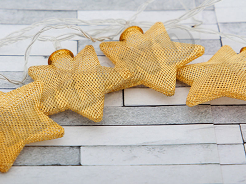 Гирлянда с насадками «ЗВЕЗДОЧКА» 4м (прозрачная нить, 20 ламп, желтый) НЛ-8332