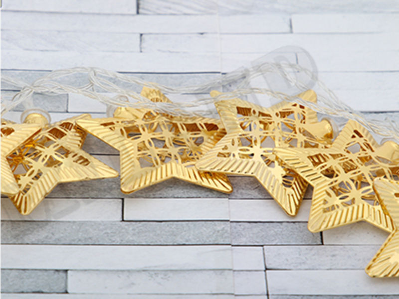 Гирлянда с насадками ЗВЕЗДА 4 м, 20 желтых ламп, прозрачная нить НЛ-8334